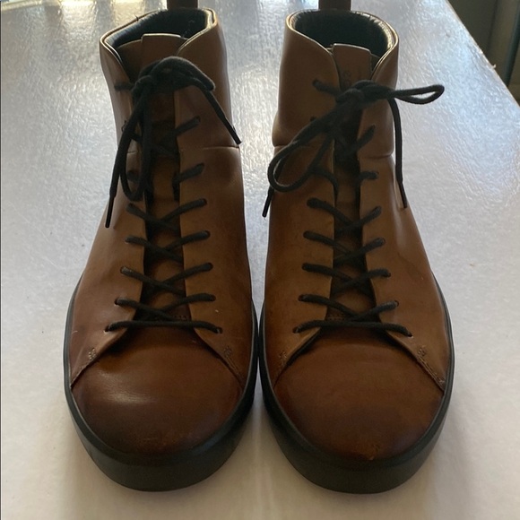 ECCO Danish Design Men’s Lace Up Soft Smooth Brown Leather Boots Size 44 - Picture 1 of 12